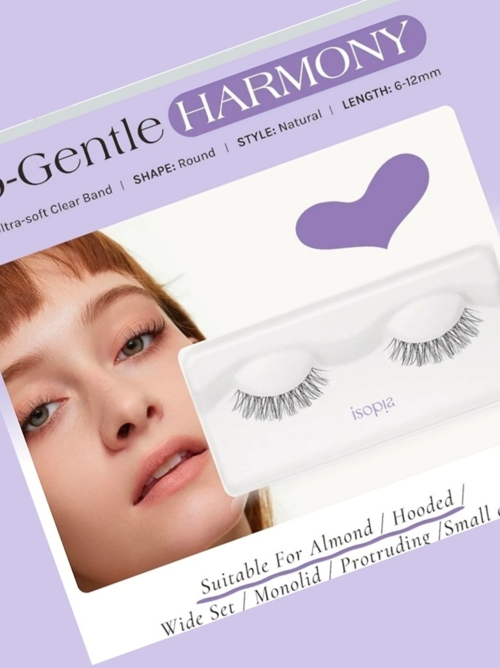 2 Sets Of ISOPIA False Eyelashes, Ultra Soft Clear Band Lashes Wispy, Reusable